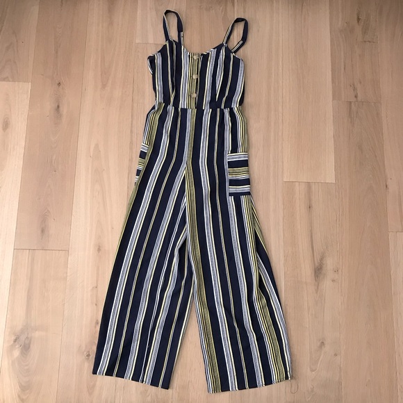 Navy Striped Jumpsuit - Picture 1 of 6